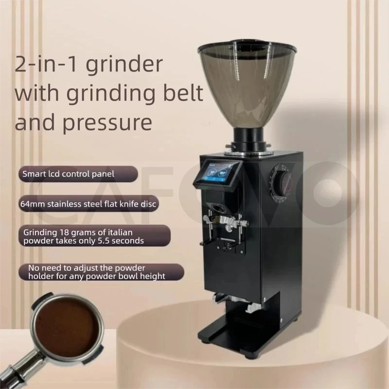 Coffee Grinder Burr Flat - CAFOVO K64Y Commercial 2-in-1 Automatic Coffee