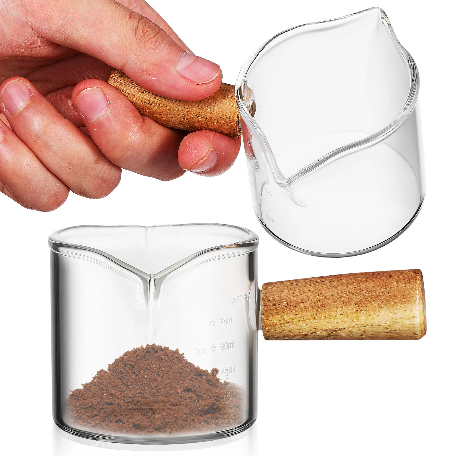 Espresso Shot Glass - 2Pcs Premium Thick Glass Coffee Latte