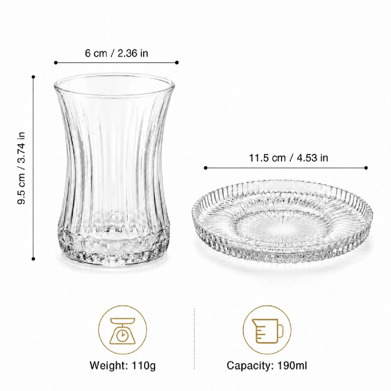 2-Piece Vintage Vertical Strip - Espresso Shot Glass review and price